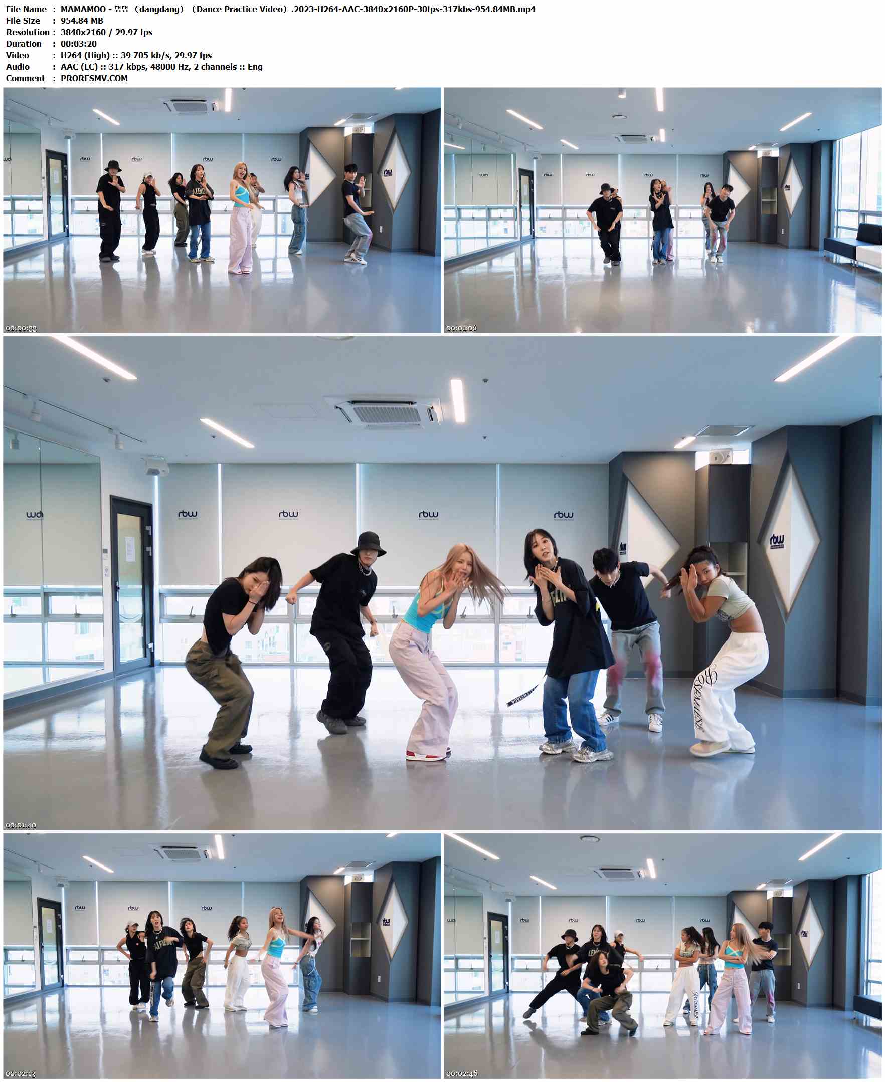 MAMAMOO - 댕댕 （dangdang）（Dance Practice Video）.2023-H264-AAC-3840x2160P-30fps-317kbs-954.84MB官方MV_高清MV